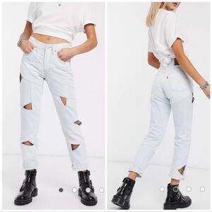 Levi's 501 Original Pieced Light wash Denim Crop Jeans